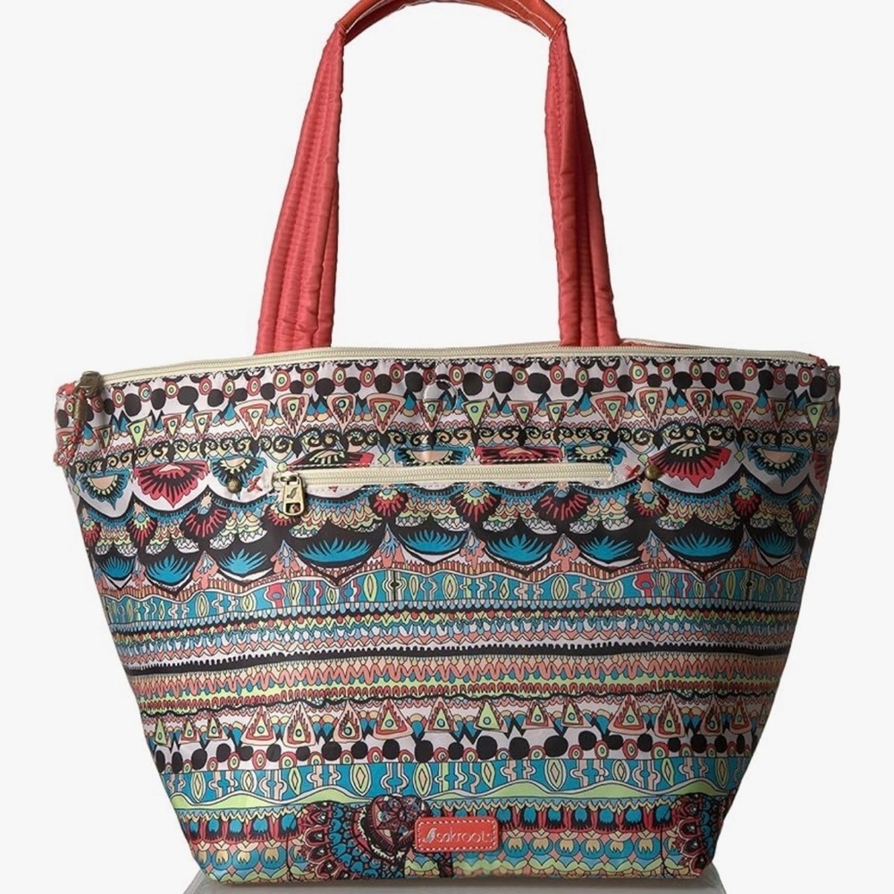 Boho colorful print Sakroots Kota reversible quilted Tote bag - Picture 1 of 16